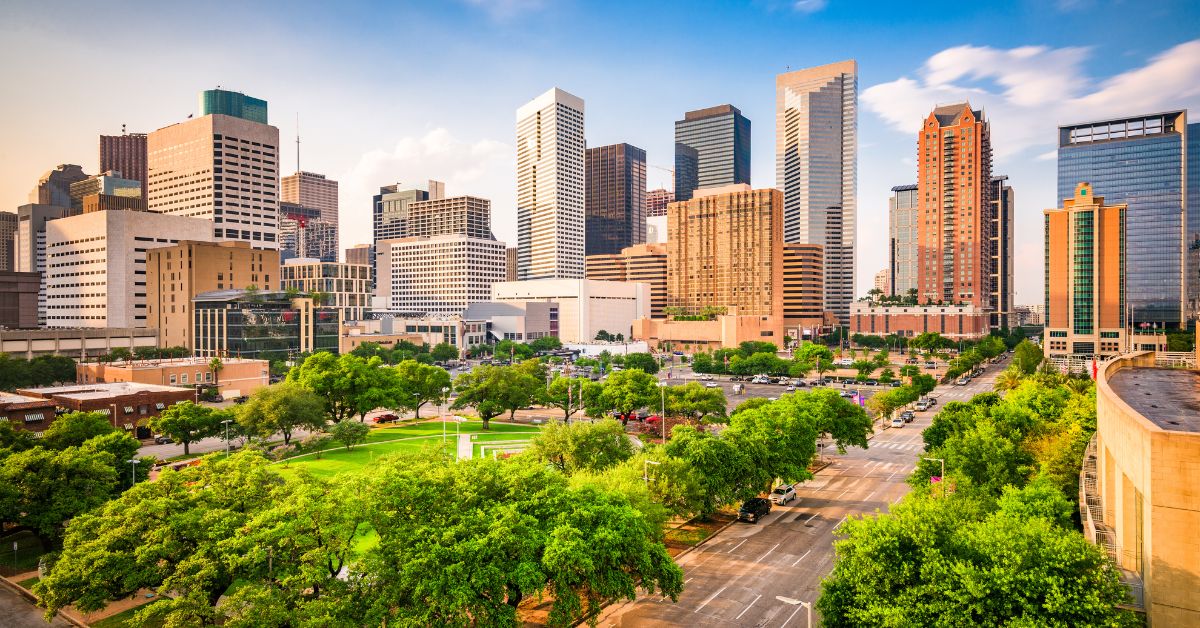 A photo of downtown Houston, Texas